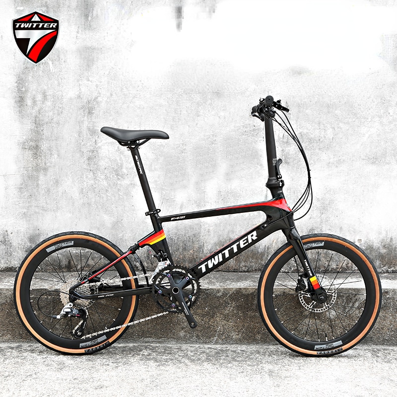 트위터 bicicletas 홀로그램 F451 RS-22S 유압 디스크 브레이크 T1000 탄소 섬유 접이식 산악 자전거 20 인치 휠 직경